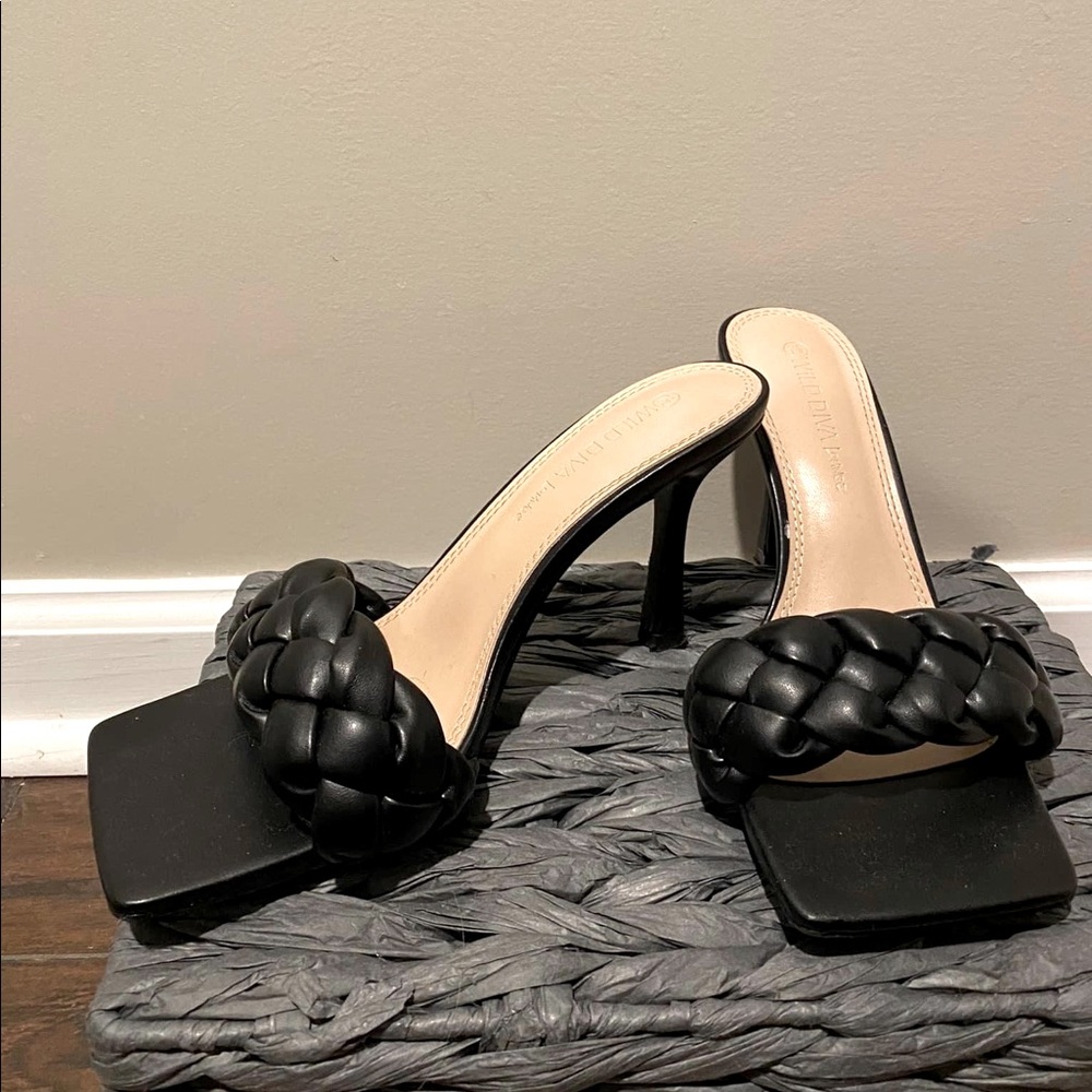 Black open toed heels